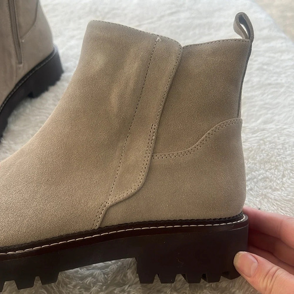 Nordstroms Sz 11 Miller Water Resistant Boot Beige Taupe Suede Ankle Booties NWT - Picture 11 of 16